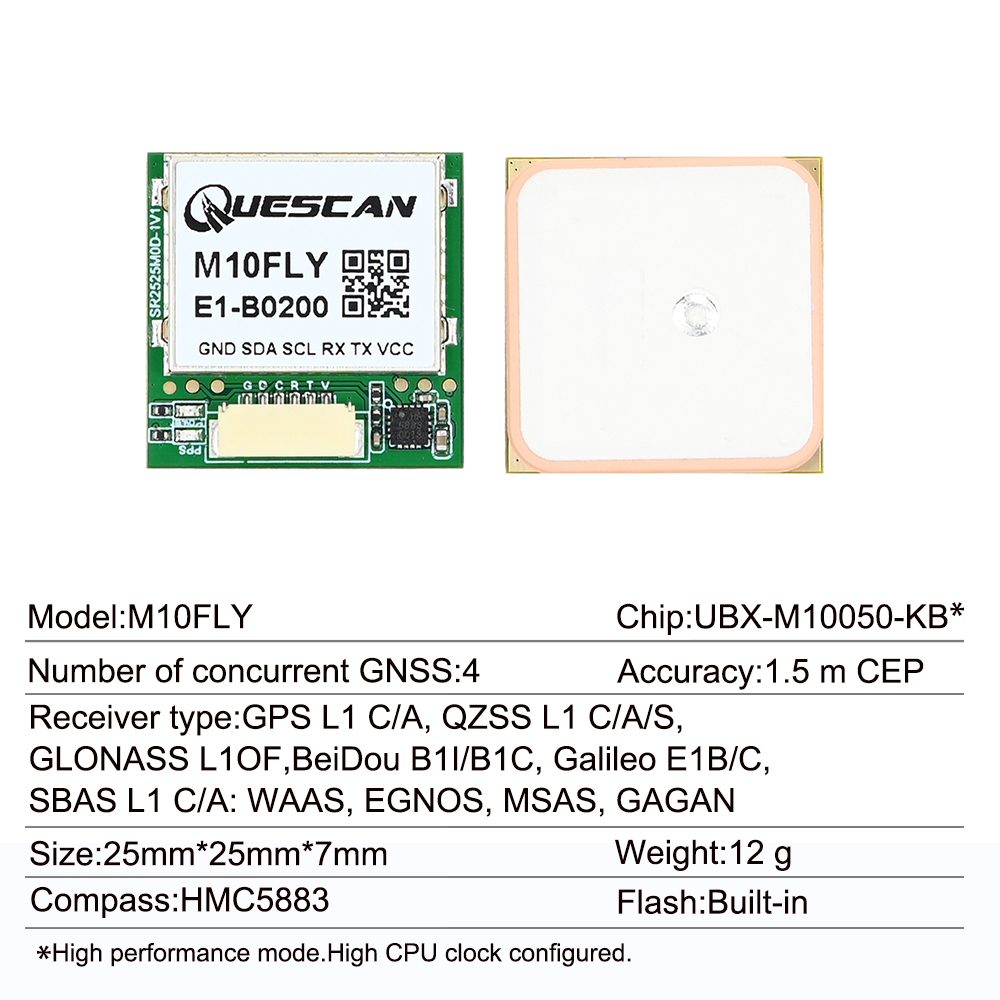 Quescan 25 мм * 25 мм M10FLY 1 – обзор и цена Drone Gps Module